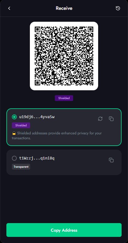 Copying a shielded receiving address